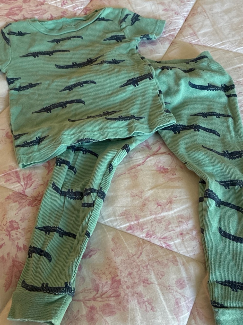 Carter's Mint Green Alligator Print Two-Piece Pajama Set